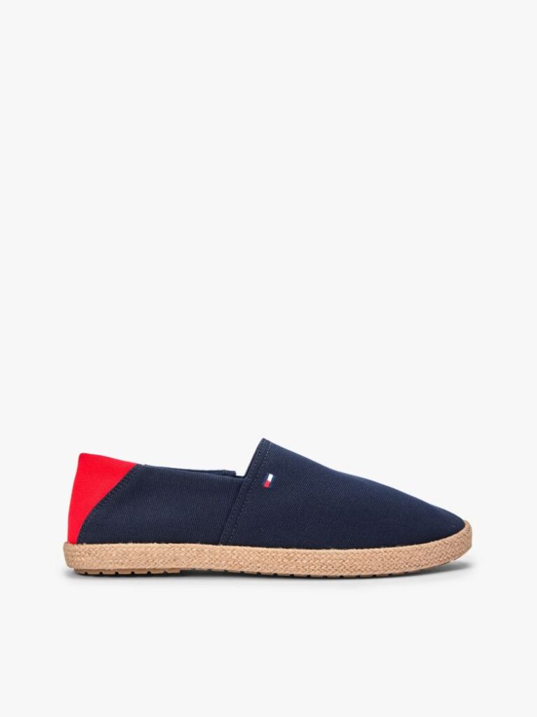 Blue Espadrile Din Panza Brodate Cu Steaguri  Barbati