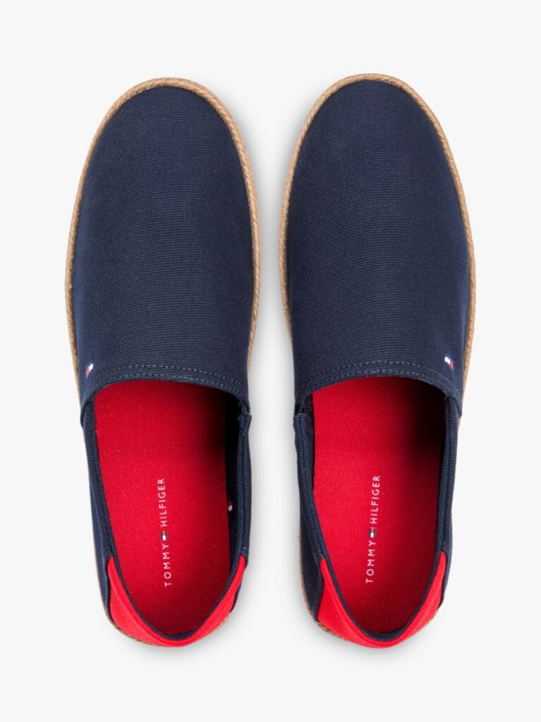 Blue Espadrile Din Panza Brodate Cu Steaguri  Barbati