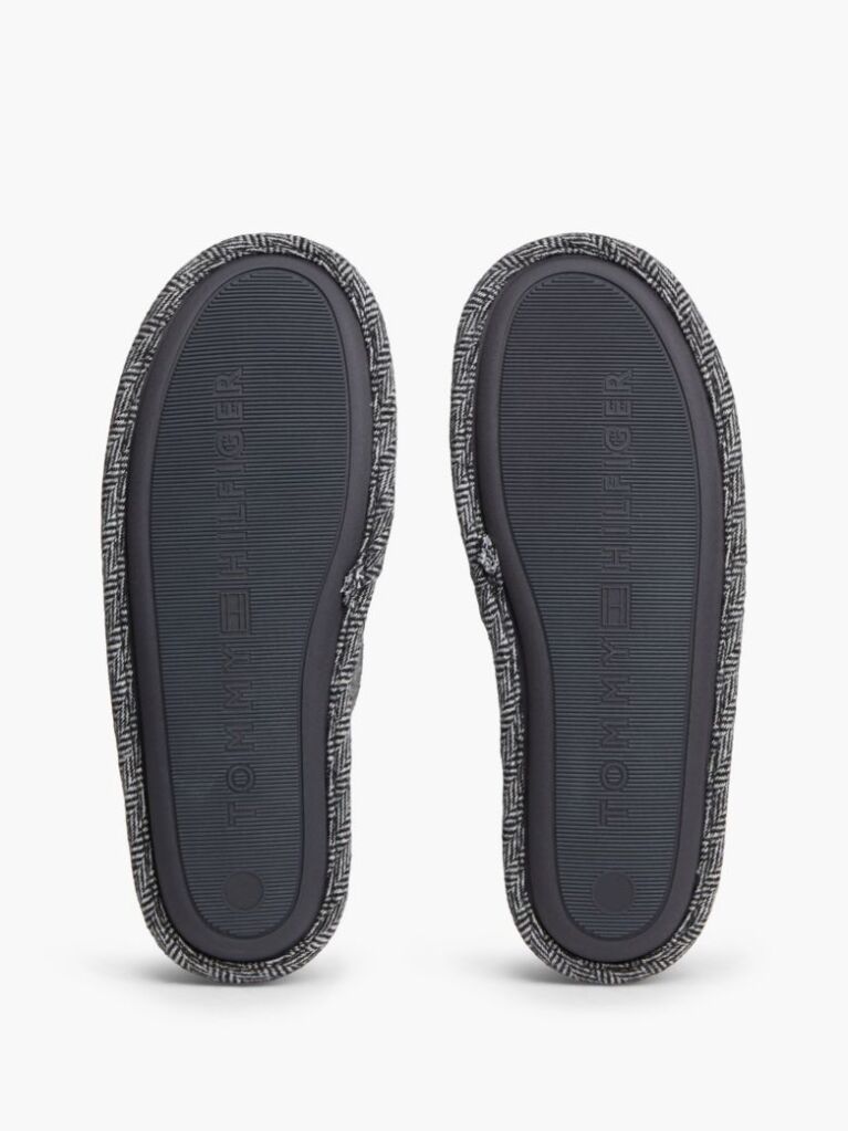 Grey Enamel Flag Herringbone Slippers  Men