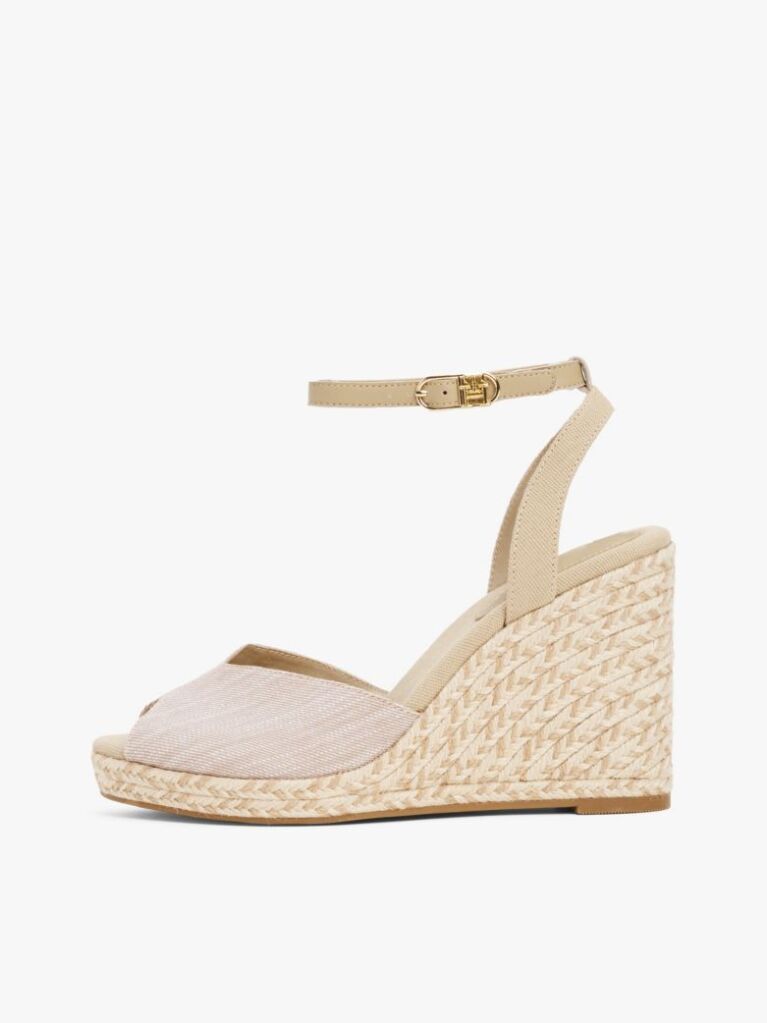 Bej Andale Espadrile Cu Toc Wedge Din Chambray  Femei