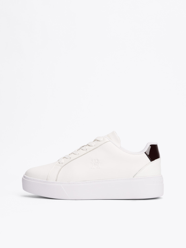 Alb Pantofi Sport Flatform Din Piele  Femei