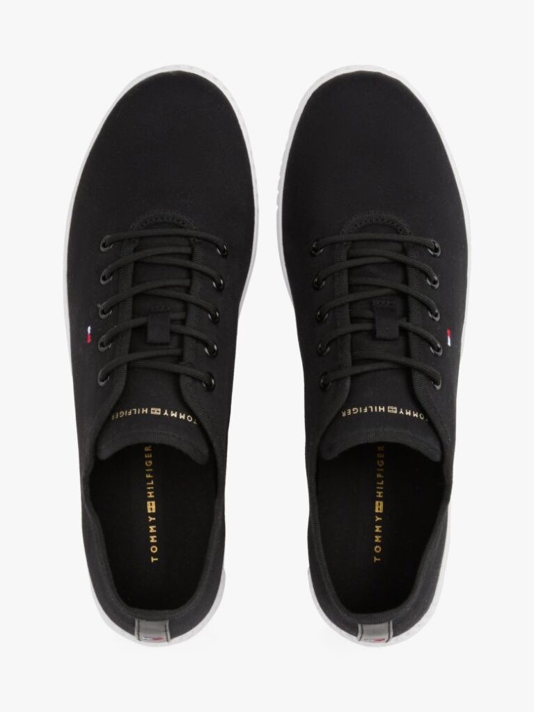 Negru Pantofi Sport Din Panza Cu Broderie Steag  Femei