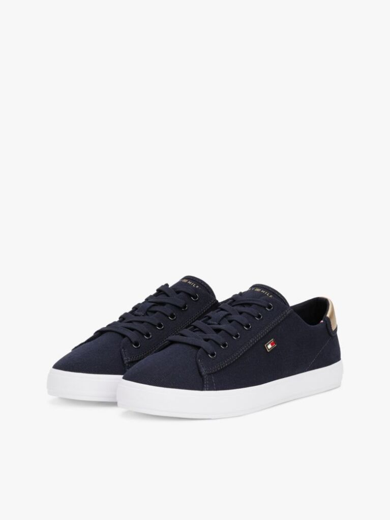 Blue Pantofi Sport Din Panza Cu Panou Metalic   Femei