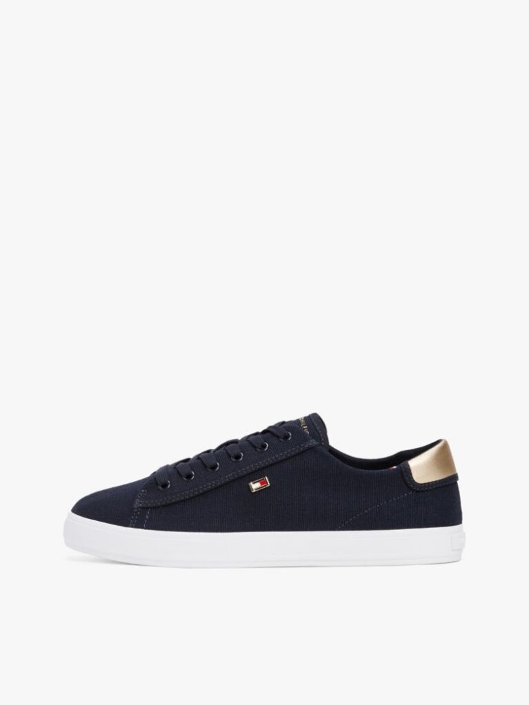 Blue Pantofi Sport Din Panza Cu Panou Metalic   Femei