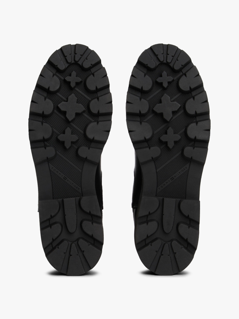 Negru Cizme Chelsea Din Piele Cu Talpa Cleat Medie  Femei