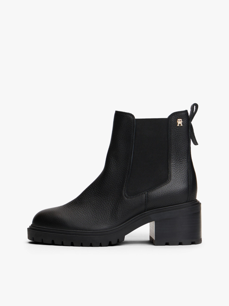 Negru Cizme Chelsea Din Piele Cu Talpa Cleat  Femei