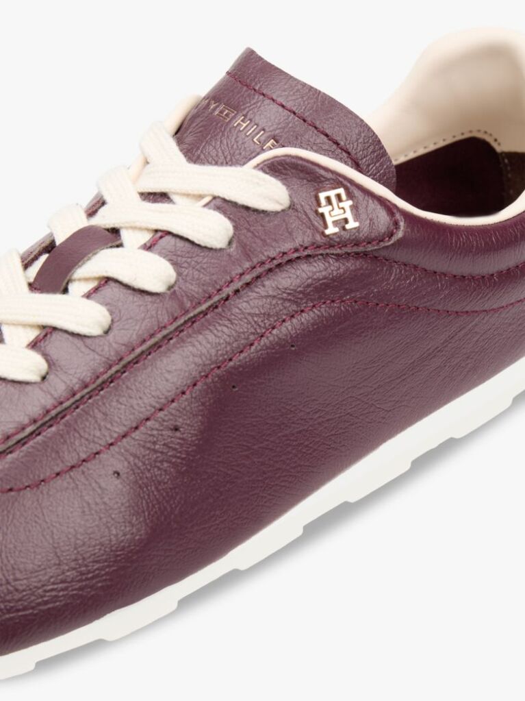 Rosu TH Monogram Sneakers Din Piele Cu Low Profil   Femei