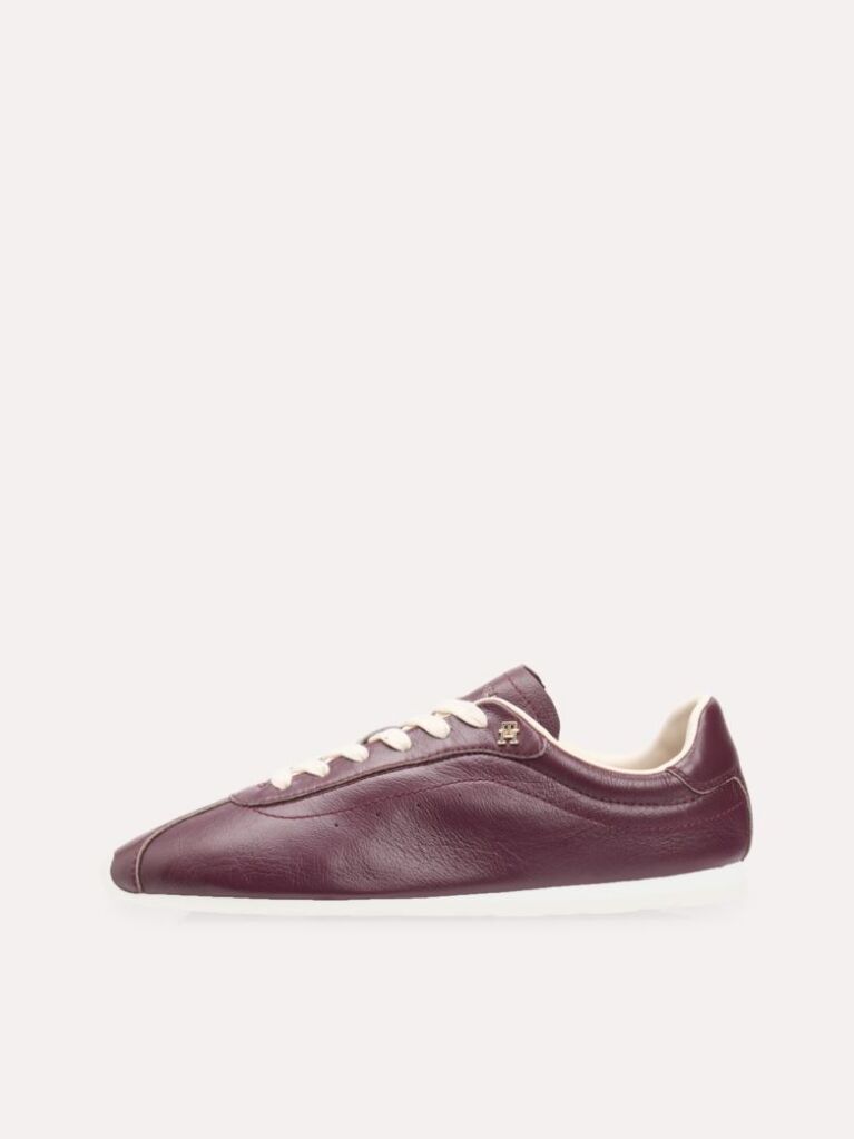 Rosu TH Monogram Sneakers Din Piele Cu Low Profil   Femei
