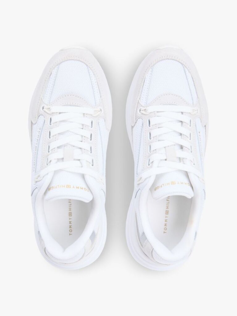 Alb Adidasi Chunky Din Piele Suede Cu Sireturi  Femei