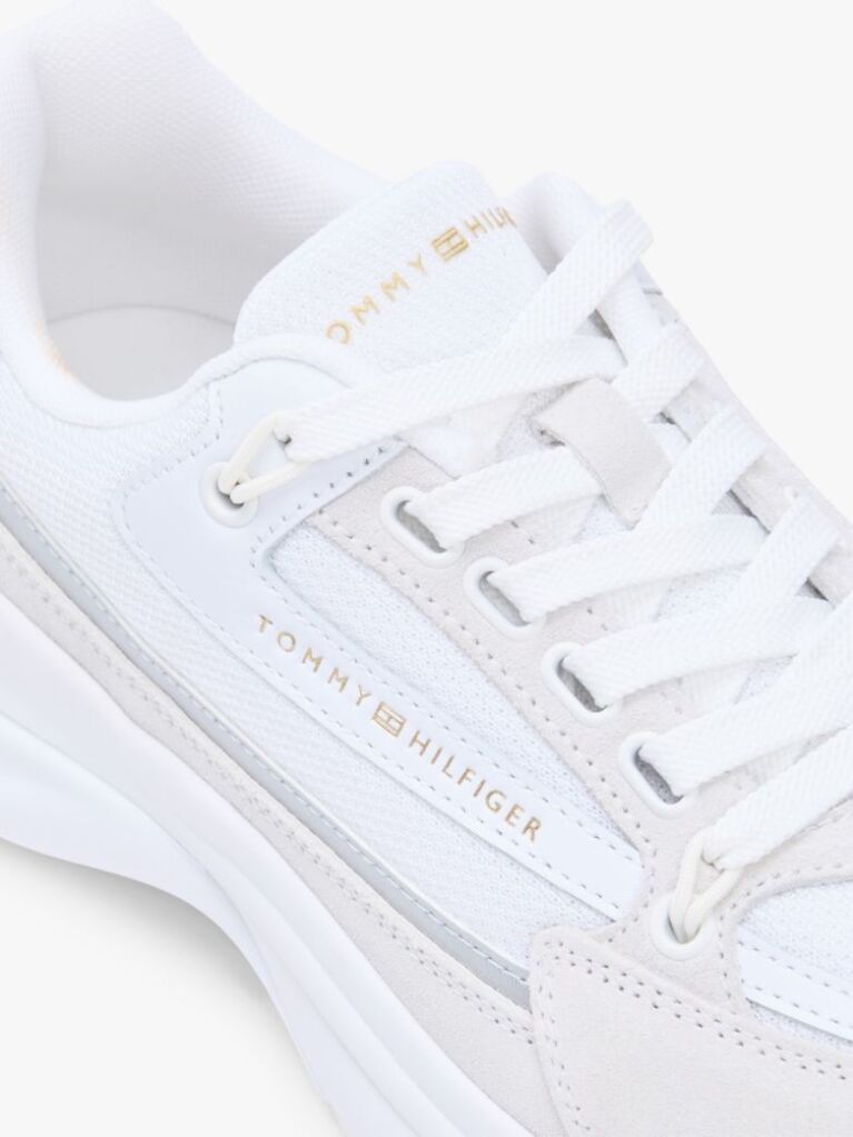 Alb Adidasi Chunky Din Piele Suede Cu Sireturi  Femei