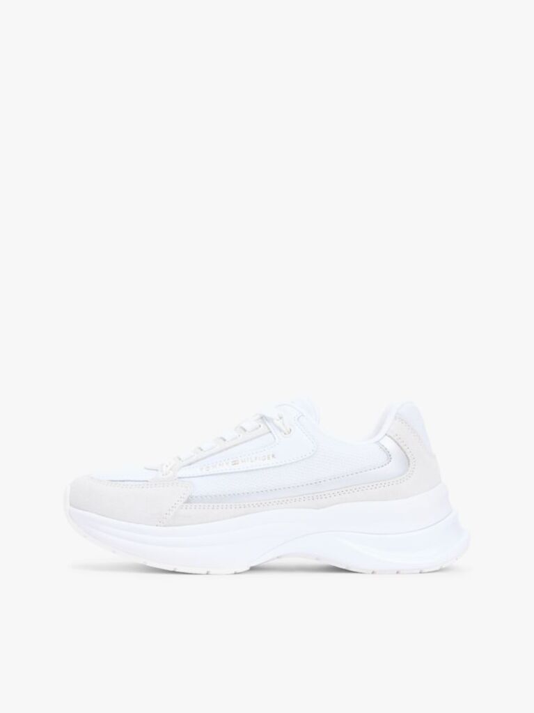 Alb Adidasi Chunky Din Piele Suede Cu Sireturi  Femei
