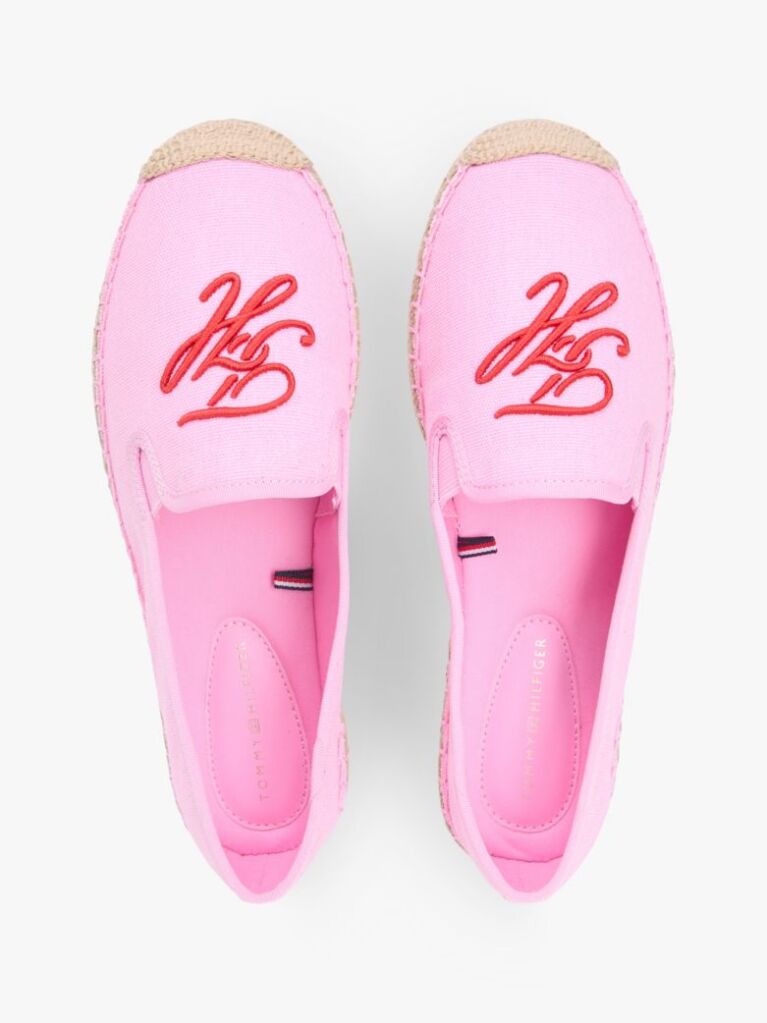 Roz Espadrile Din Panza Cu Logo Brodat  Femei