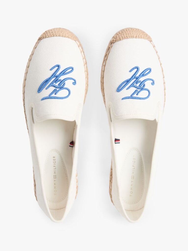Alb Espadrile Din Panza Cu Logo Brodat  Femei