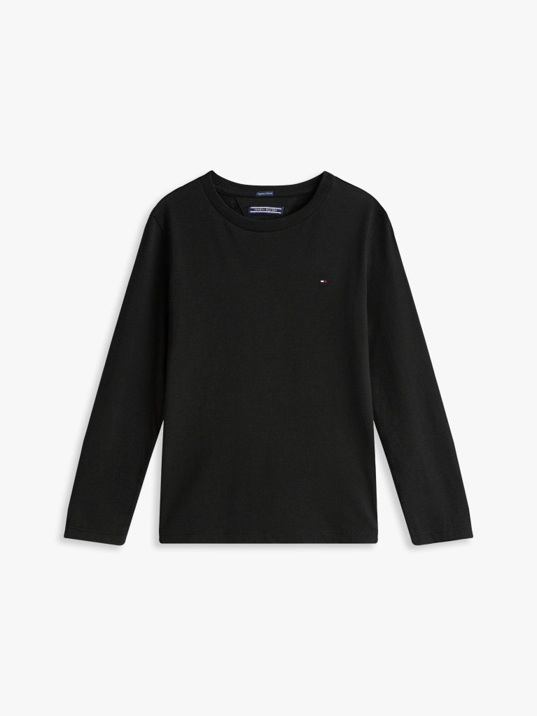 Negru Tricou Cu Maneca Lunga Din Bumbac Organic  Baieti
