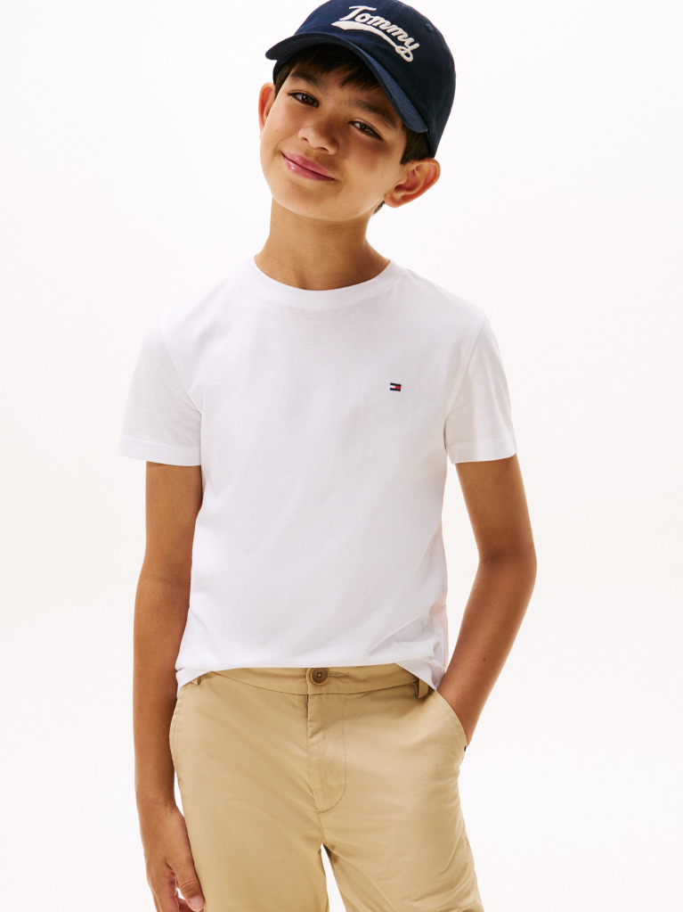 Alb Tricou Din Bumbac Organic Essential  Baieti