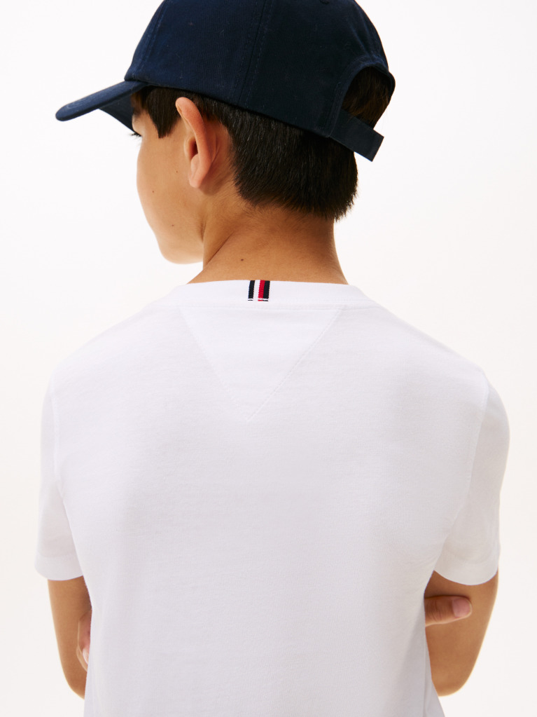 Alb Tricou Din Bumbac Organic Essential  Baieti