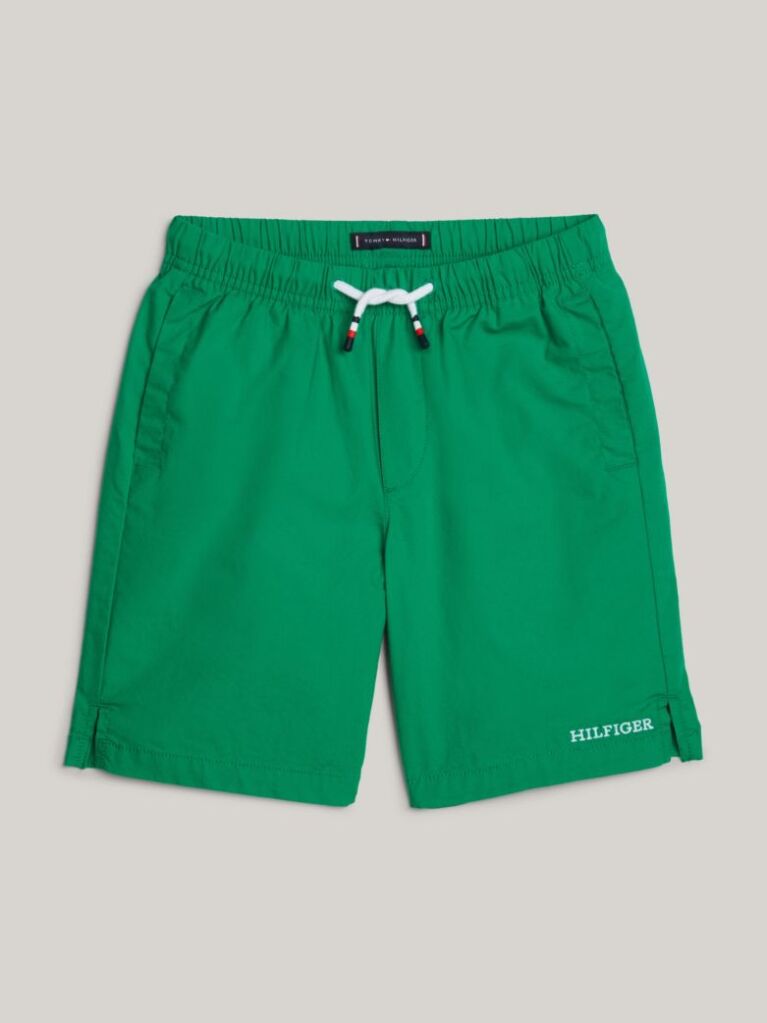 Verde Pantaloni Scurti Cu Emblema Brodata Hilfiger  Baieti