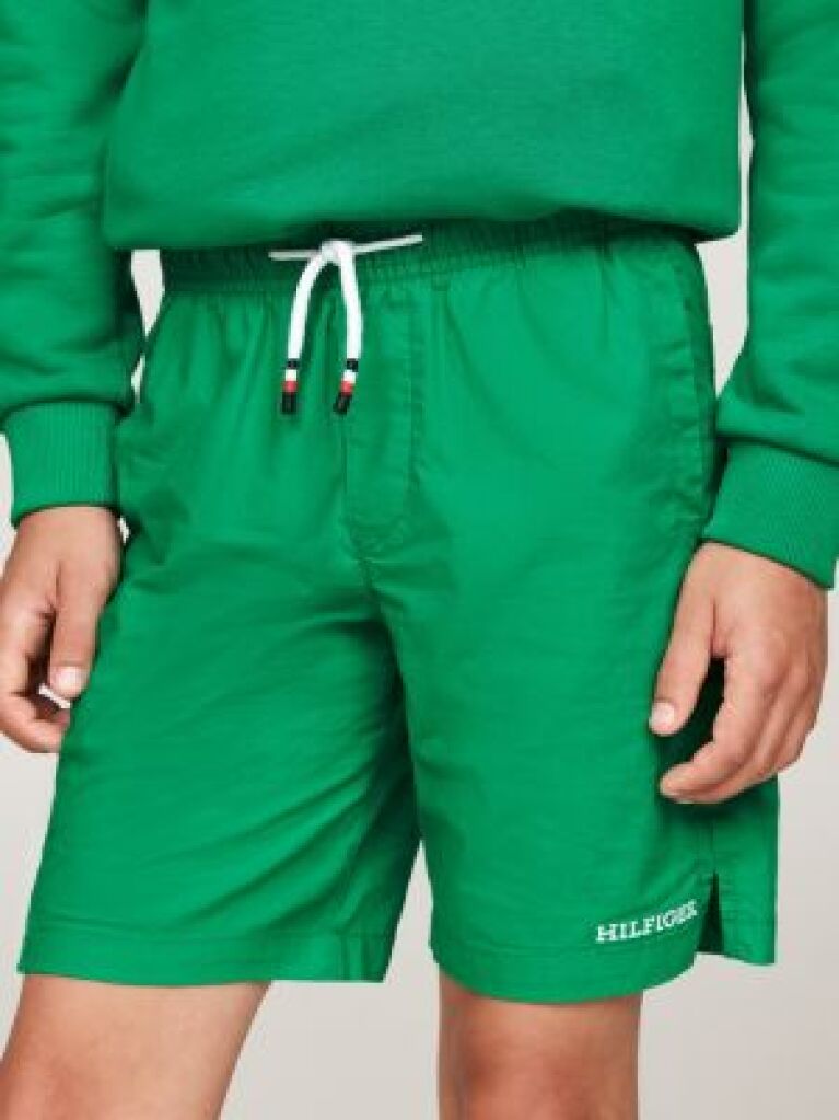 Verde Pantaloni Scurti Cu Emblema Brodata Hilfiger  Baieti