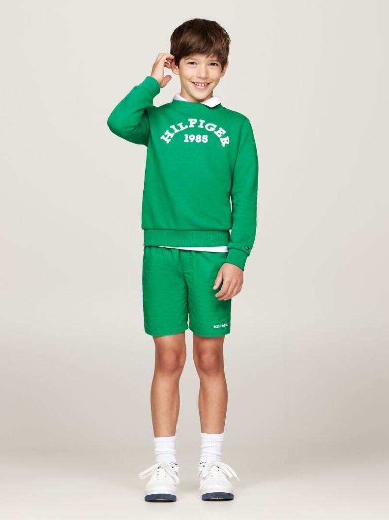 Verde Pantaloni Scurti Cu Emblema Brodata Hilfiger  Baieti