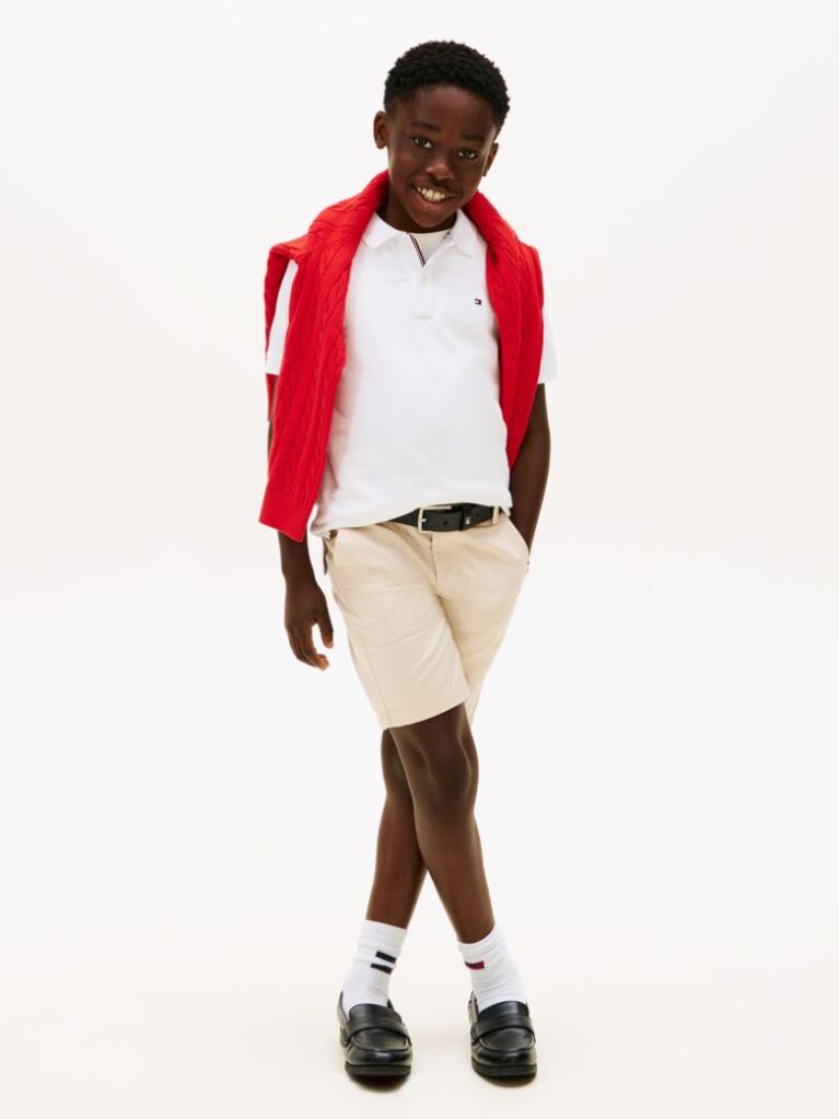 Alb Polo Regular Fit Essential Cu Steag Brodat  Baieti