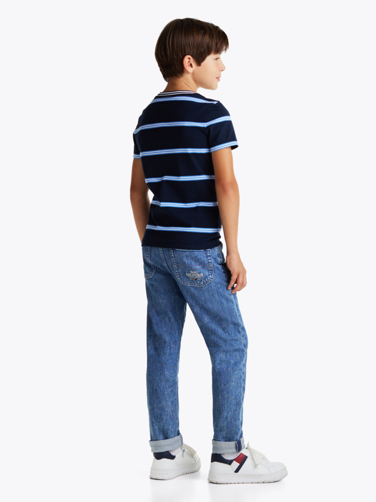 Multi Tricou Cu Guler Rotund Si Dungi  Baieti