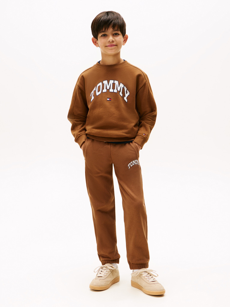 Maro Pantaloni Jogger Din Fleece Cu Imprimeu Si Logo Varsity  Baieti