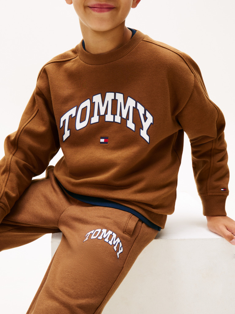 Maro Pantaloni Jogger Din Fleece Cu Imprimeu Si Logo Varsity  Baieti