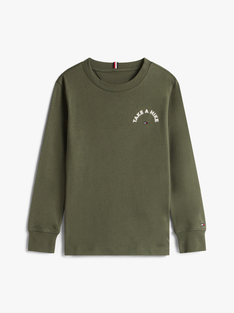 Verde Take A Hike Print Tricou Cu Maneca Lunga  Baieti