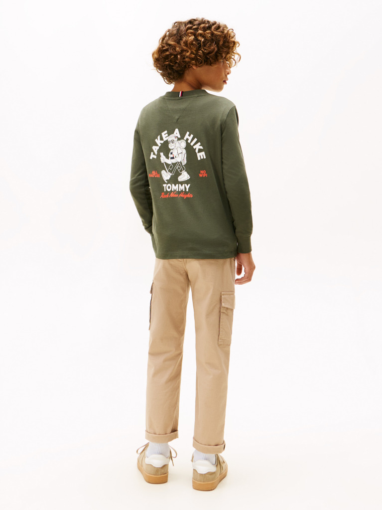 Verde Take A Hike Print Tricou Cu Maneca Lunga  Baieti