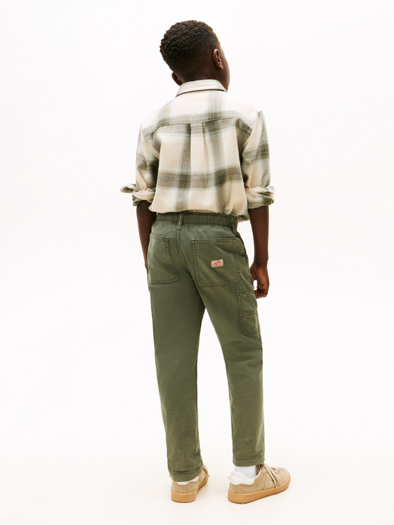Verde Pantaloni Cargo Essential Herringbone  Baieti