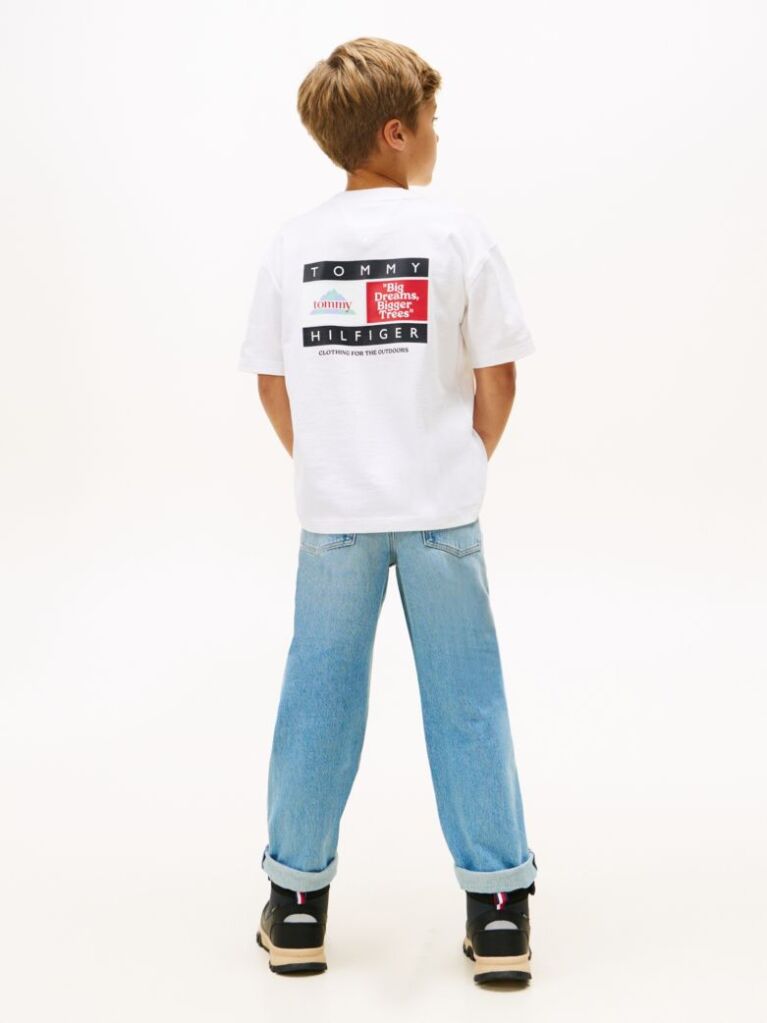 Alb Tricou Din Jersey Cu Imprimeu Multi Logo Pe Spate  Baieti