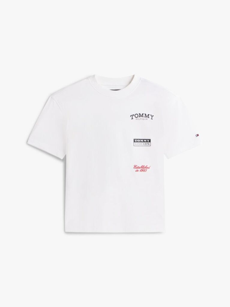 Alb Tricou Din Jersey Cu Imprimeu Multi Logo Pe Spate  Baieti
