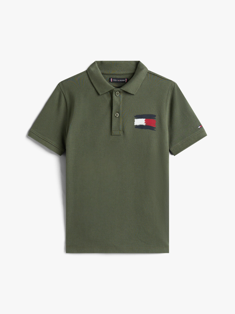 Verde Tommy Flag Polo Cu Maneca Scurta  Baieti
