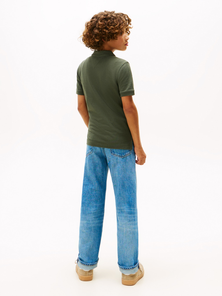 Verde Tommy Flag Polo Cu Maneca Scurta  Baieti