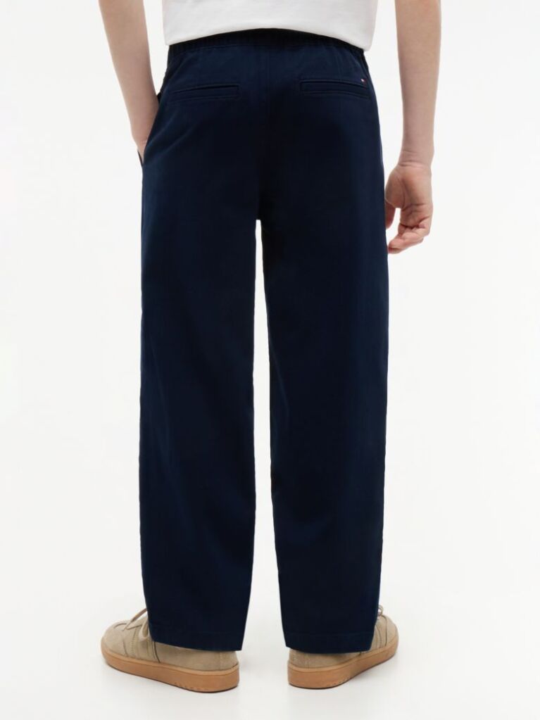 Blue Pantaloni Esentiali Din Tesatura Twill  Baieti