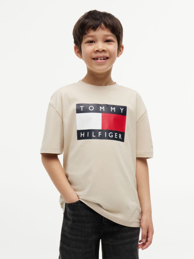 Bej Tricou Din Jersey Cu Imprimeu Heritage Flag  Baieti