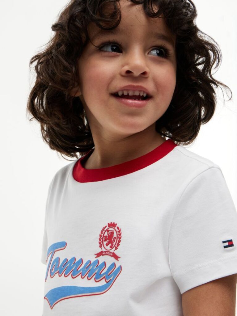 Alb Tricou Cu Logo-ul Crest  Baieti