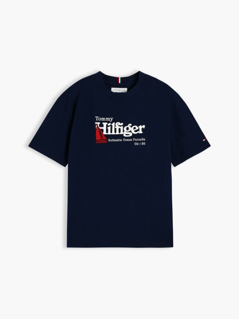 Blue Tricou Din Tesatura Piqué Cu Logo Brodat  Baieti