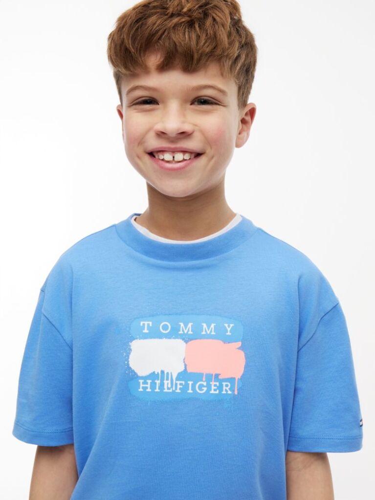Blue T-Shirt Cu Steag  Baieti