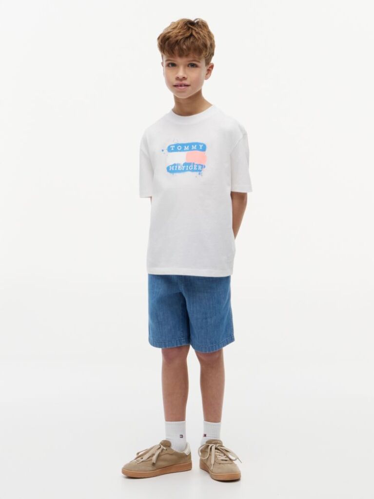 Alb T-Shirt Cu Steag  Baieti