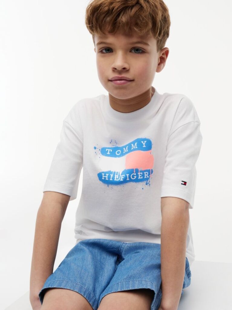 Alb T-Shirt Cu Steag  Baieti