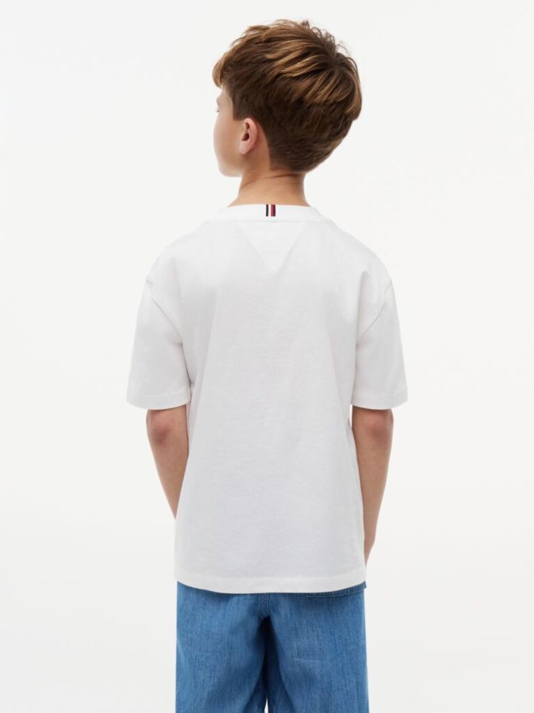 Alb T-Shirt Cu Steag  Baieti