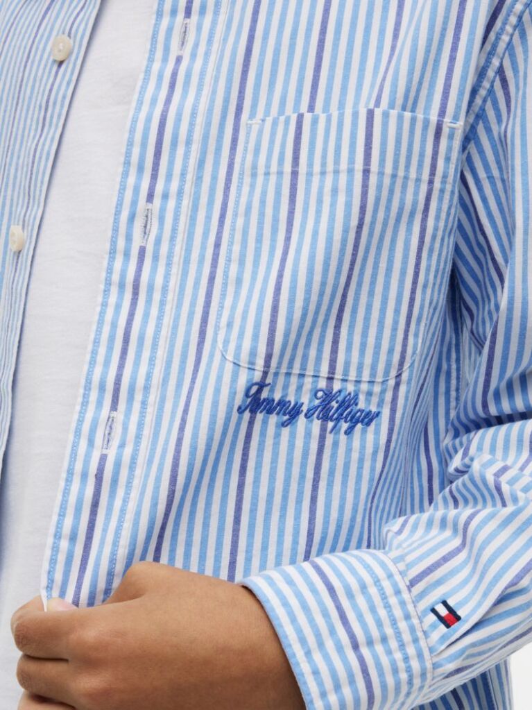 Multi Camasa Din Poplin Cu Croiala Normala Cu Dungi Si Logo Brodat  Baieti