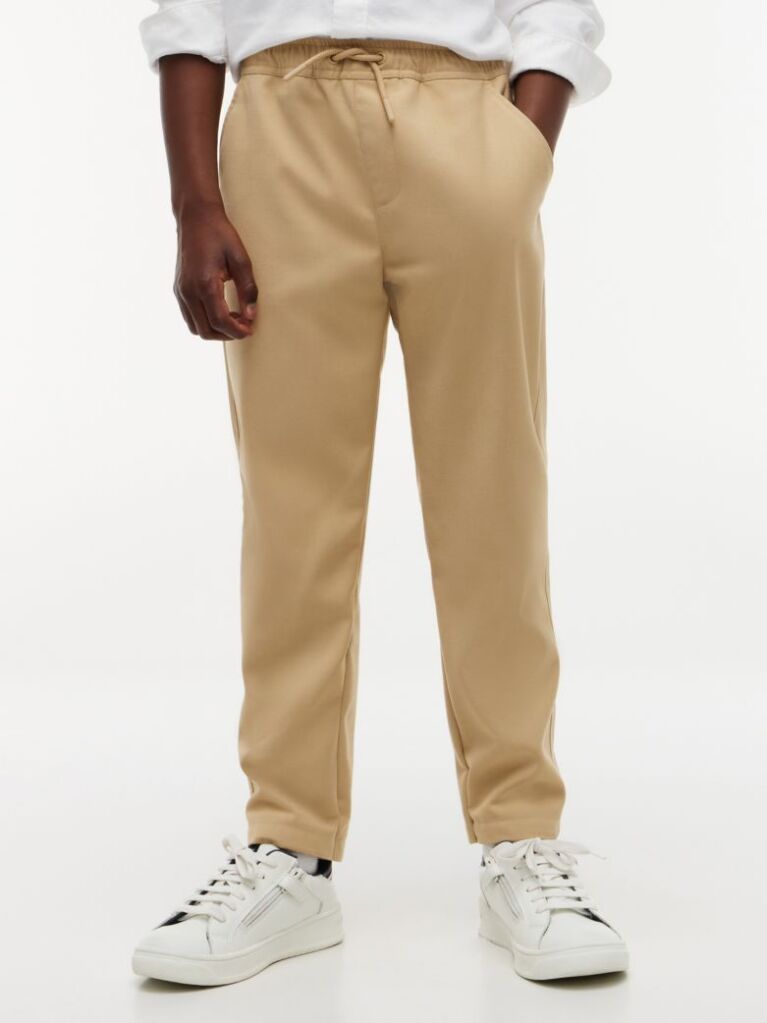 Brown Tapered Twill Trousers  Boys