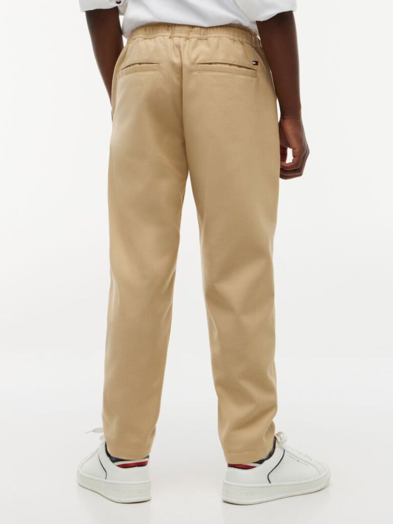 Brown Tapered Twill Trousers  Boys