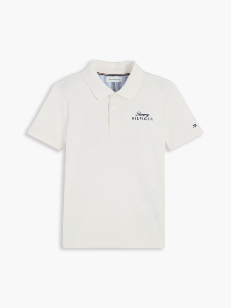 White Regular Fit Logo Polo Shirt  Boys