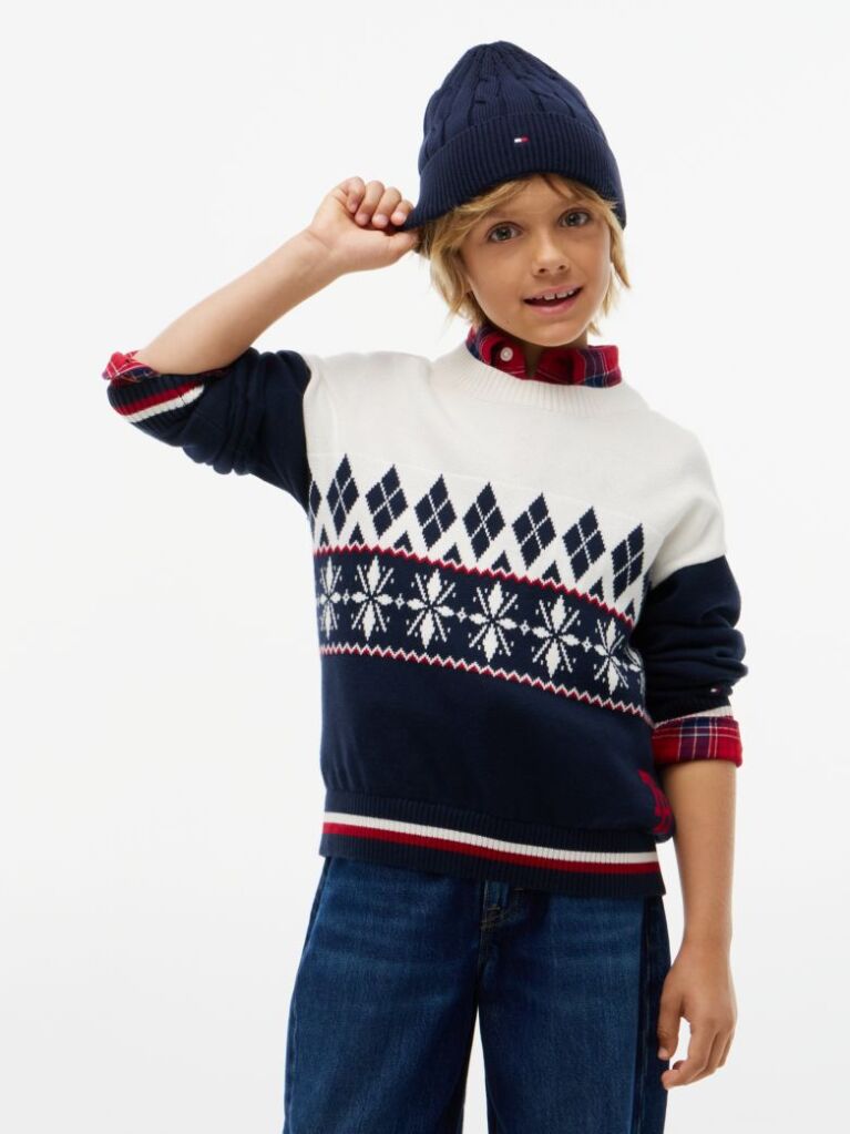Multi Varsity Logo Fair Isle Jumper  Boys