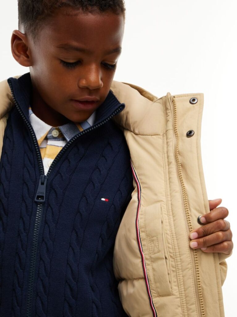 Brown Faux Fur Hood Padded Relaxed Parka  Boys