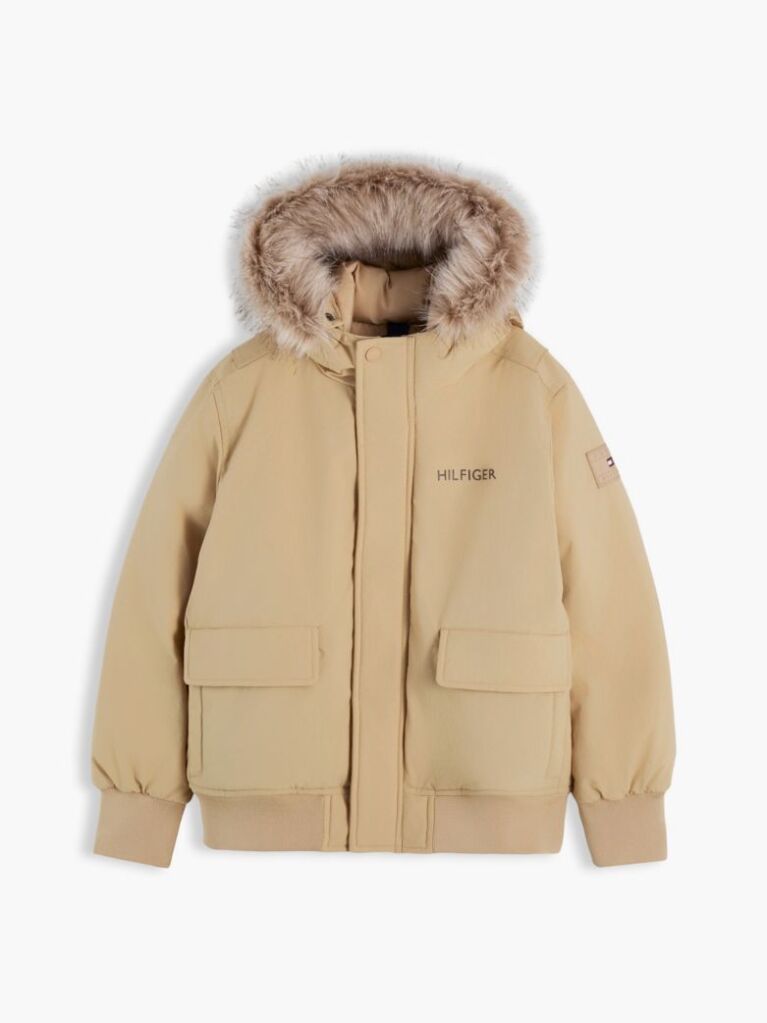 Brown Faux Fur Hood Padded Relaxed Parka  Boys