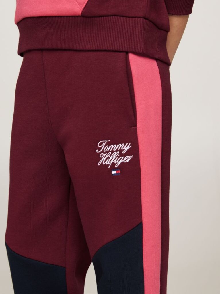Multi Colorblock Drawstring Waist Joggers  Girls